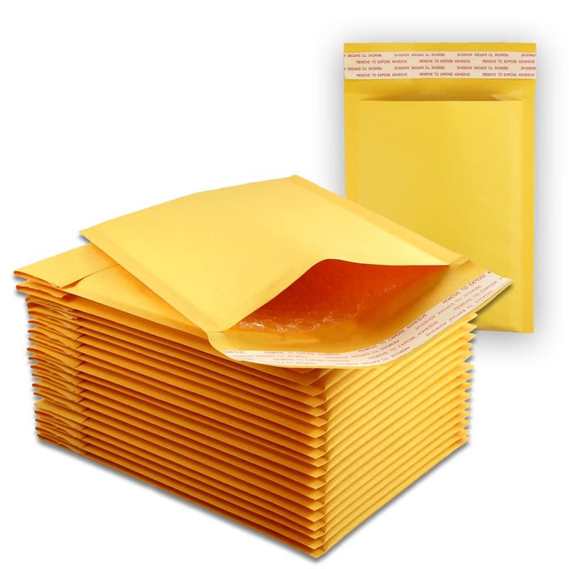 EcoSwift 25 EcoSwift Size #DVD 6.5 x 9 Kraft Bubble Mailers Self Sealing Bulk Padded Shipping - Image 1